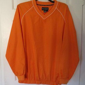 FootJoy Mens L/S Orange Pullover V-Neck Golf Windbreaker NWOT - Size Large